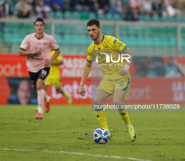 Luca Pandolfi of As Cittadella is in action during the Serie B match between Palermo and Cittadella at the Stadio ''Renzo Barbera'' in Paler...