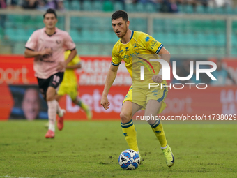 Luca Pandolfi of As Cittadella is in action during the Serie B match between Palermo and Cittadella at the Stadio ''Renzo Barbera'' in Paler...