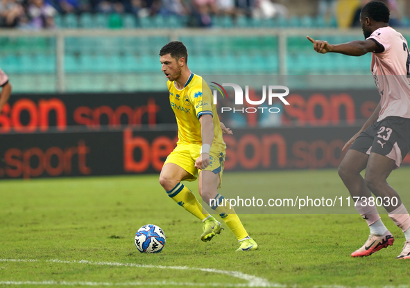 Luca Pandolfi of As Cittadella is in action during the Serie B match between Palermo and Cittadella at the Stadio ''Renzo Barbera'' in Paler...