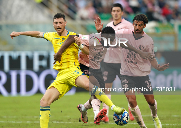 Luca Pandolfi of As Cittadella is in action during the Serie B match between Palermo and Cittadella at the Stadio ''Renzo Barbera'' in Paler...