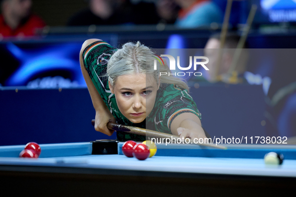 Megan Randle from the Blackball Federation of Ireland ladies national team performs during one of the events at the inaugural IBF World Blac...