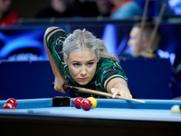 Megan Randle from the Blackball Federation of Ireland ladies national team performs during one of the events at the inaugural IBF World Blac...