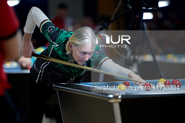 A Blackball female player from the Blackball Federation of Ireland ladies national team performs during one of the events at the inaugural I...