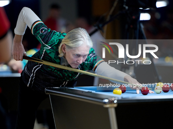 A Blackball female player from the Blackball Federation of Ireland ladies national team performs during one of the events at the inaugural I...