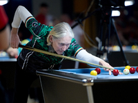 A Blackball female player from the Blackball Federation of Ireland ladies national team performs during one of the events at the inaugural I...