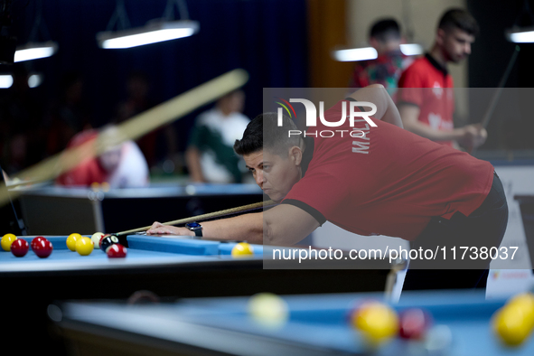 Lorna Micallef from the Malta blackball ladies national team performs during one of the events at the inaugural IBF World Blackball Champion...