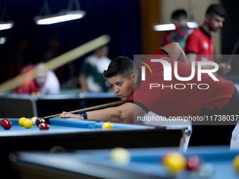 Lorna Micallef from the Malta blackball ladies national team performs during one of the events at the inaugural IBF World Blackball Champion...