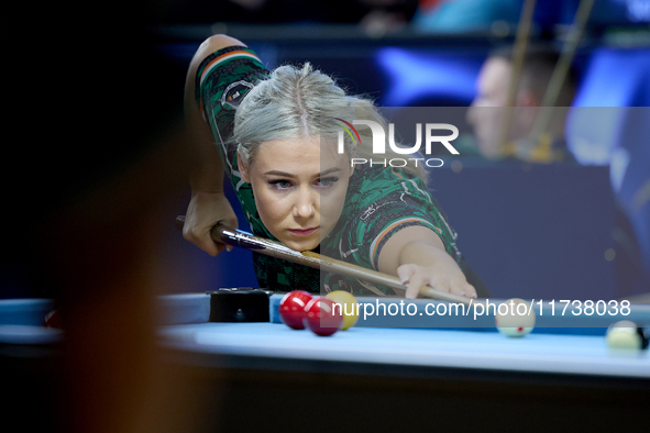 Megan Randle from the Blackball Federation of Ireland ladies national team performs during one of the events at the inaugural IBF World Blac...