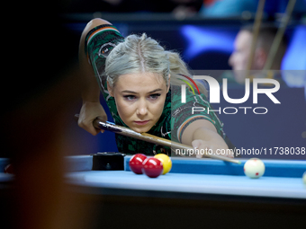 Megan Randle from the Blackball Federation of Ireland ladies national team performs during one of the events at the inaugural IBF World Blac...