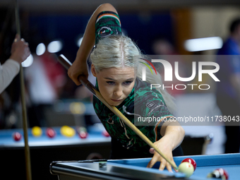 Megan Randle from the Blackball Federation of Ireland ladies national team performs during one of the events at the inaugural IBF World Blac...