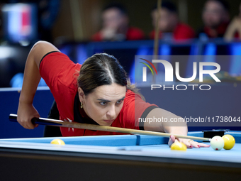 Ana Thomas from the Malta Blackball ladies national team performs during one of the events at the inaugural IBF World Blackball Championship...