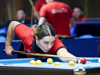 Ana Thomas from the Malta Blackball ladies national team performs during one of the events at the inaugural IBF World Blackball Championship...