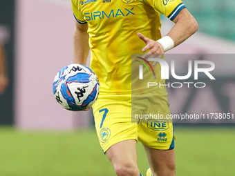 Luca Pandolfi of As Cittadella is in action during the Serie B match between Palermo and Cittadella at the Stadio ''Renzo Barbera'' in Paler...