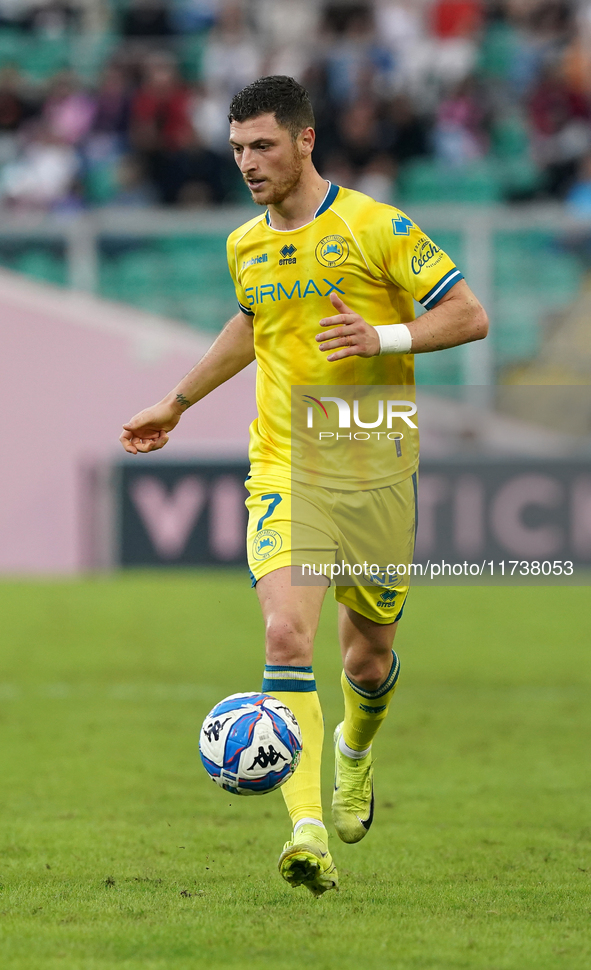 Luca Pandolfi of As Cittadella is in action during the Serie B match between Palermo and Cittadella at the Stadio ''Renzo Barbera'' in Paler...