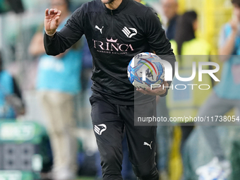 Alessio Dionisi, head coach of Palermo FC, watches the Serie B match between Palermo and Cittadella at the Stadio ''Renzo Barbera'' in Paler...