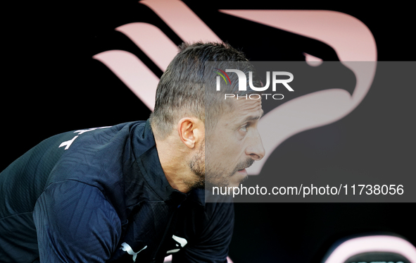 Alessio Dionisi, head coach of Palermo FC, watches the Serie B match between Palermo and Cittadella at the Stadio ''Renzo Barbera'' in Paler...