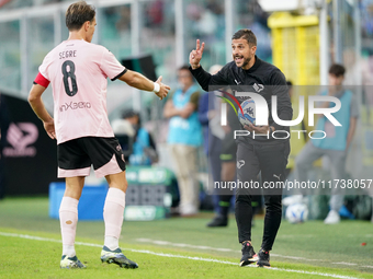 Alessio Dionisi, head coach of Palermo FC, watches the Serie B match between Palermo and Cittadella at the Stadio ''Renzo Barbera'' in Paler...