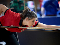 Alexia Cassano from the Malta Blackball ladies national team performs during one of the events at the inaugural IBF World Blackball Champion...