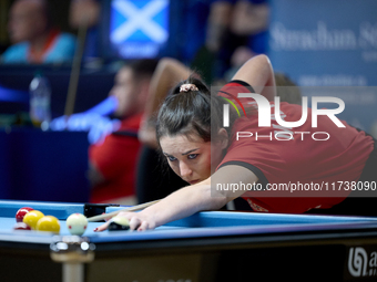 Alexia Cassano from the Malta Blackball ladies national team performs during one of the events at the inaugural IBF World Blackball Champion...