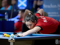 Alexia Cassano from the Malta Blackball ladies national team performs during one of the events at the inaugural IBF World Blackball Champion...