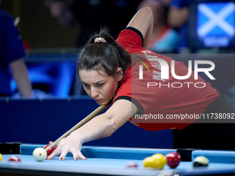 Alexia Cassano from the Malta Blackball ladies national team performs during one of the events at the inaugural IBF World Blackball Champion...