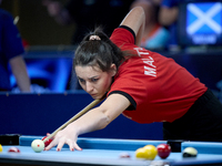 Alexia Cassano from the Malta Blackball ladies national team performs during one of the events at the inaugural IBF World Blackball Champion...