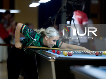 Megan Randle from the Blackball Federation of Ireland ladies national team performs during one of the events at the inaugural IBF World Blac...