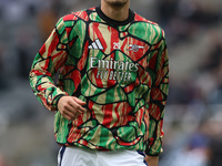 Kai Havertz warms up during the Premier League match between Newcastle United and Arsenal at St. James's Park in Newcastle, United Kingdom,...