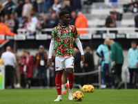 Bukayo Saka of Arsenal plays during the Premier League match between Newcastle United and Arsenal at St. James's Park in Newcastle, United K...