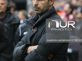 Arsenal manager Mikel Arteta is present during the Premier League match between Newcastle United and Arsenal at St. James's Park in Newcastl...