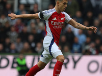 Leandro Trossard of Arsenal is in action during the Premier League match between Newcastle United and Arsenal at St. James's Park in Newcast...