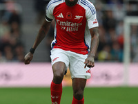 Thomas Partey of Arsenal plays during the Premier League match between Newcastle United and Arsenal at St. James's Park in Newcastle, United...