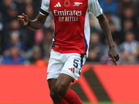 Thomas Partey plays during the Premier League match between Newcastle United and Arsenal at St. James's Park in Newcastle, United Kingdom, o...