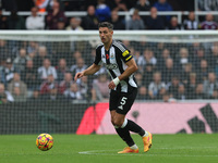 Fabian Schar of Newcastle United plays during the Premier League match between Newcastle United and Arsenal at St. James's Park in Newcastle...