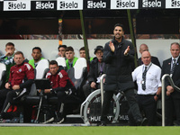 Arsenal manager Mikel Arteta is present during the Premier League match between Newcastle United and Arsenal at St. James's Park in Newcastl...