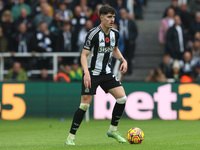 Tino Livramento of Newcastle United is in action during the Premier League match between Newcastle United and Arsenal at St. James's Park in...