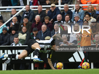 Sandro Tonali of Newcastle United participates in the Premier League match between Newcastle United and Arsenal at St. James's Park in Newca...