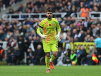 David Raya of Arsenal plays during the Premier League match between Newcastle United and Arsenal at St. James's Park in Newcastle, United Ki...