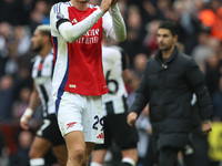 Arsenal's Kai Havertz applauds the traveling fans during the Premier League match between Newcastle United and Arsenal at St. James's Park i...