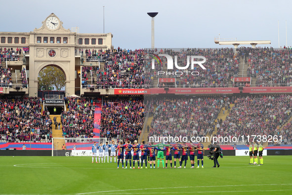 A minute of silence takes place for the deceased and victims in Valencia due to the DANA before the match between FC Barcelona and RCD Espan...