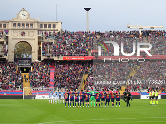 A minute of silence takes place for the deceased and victims in Valencia due to the DANA before the match between FC Barcelona and RCD Espan...