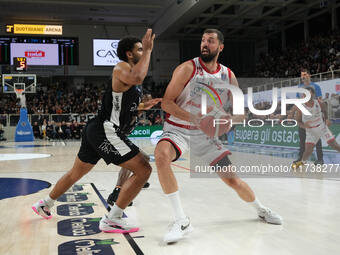 Nikola Mirotic of EA7 Emporio Armani Milano is in action during the match between Dolomiti Energia Trentino and EA7 Emporio Armani Milano in...