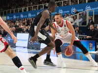 Stefano Tonut of EA7 Emporio Armani Milano carries the ball during the match between Dolomiti Energia Trentino and EA7 Emporio Armani Milano...