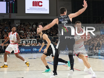 Fabien Causeur of EA7 Emporio Armani Milano carries the ball during the match between Dolomiti Energia Trentino and EA7 Emporio Armani Milan...