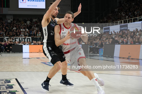 Fabien Causeur of EA7 Emporio Armani Milano is in action during the match between Dolomiti Energia Trentino and EA7 Emporio Armani Milano, r...