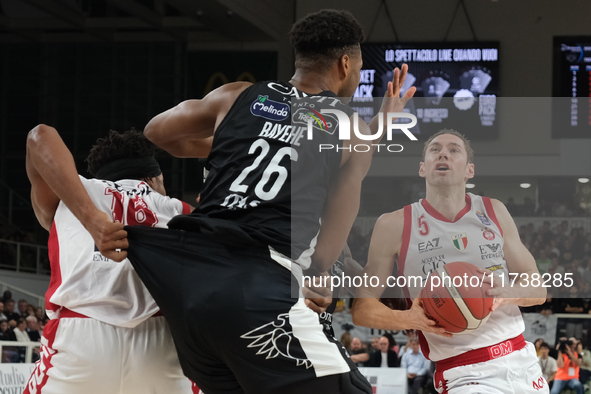 Fabien Causeur of EA7 Emporio Armani Milano is in action during the match between Dolomiti Energia Trentino and EA7 Emporio Armani Milano, r...