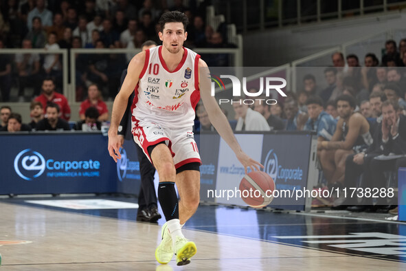 The EA7 Emporio Armani Milano team plays during the match between Dolomiti Energia Trentino and EA7 Emporio Armani Milano in the regular sea...