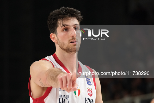 Leandro Bolmaro of EA7 Emporio Armani Milano is in action during the match between Dolomiti Energia Trentino and EA7 Emporio Armani Milano,...