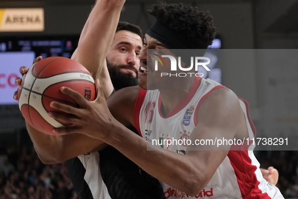 Zach Le Day of EA7 Emporio Armani Milano is in action during the match between Dolomiti Energia Trentino and EA7 Emporio Armani Milano, regu...