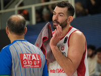 Giampaolo Ricci of EA7 Emporio Armani Milano discusses with the referee during the match between Dolomiti Energia Trentino and EA7 Emporio A...